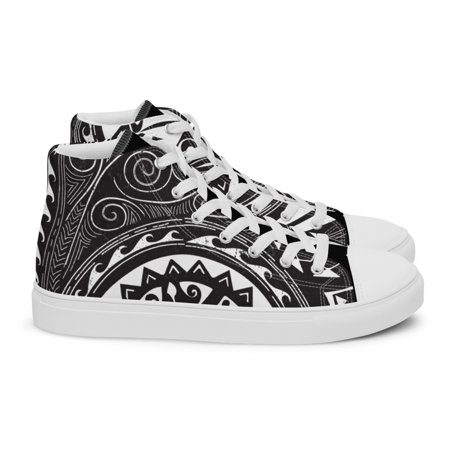 Champa Bay Nation Red White Black Eclipse Women's High Top Canvas Shoes -  CHAMPA BAY NATION